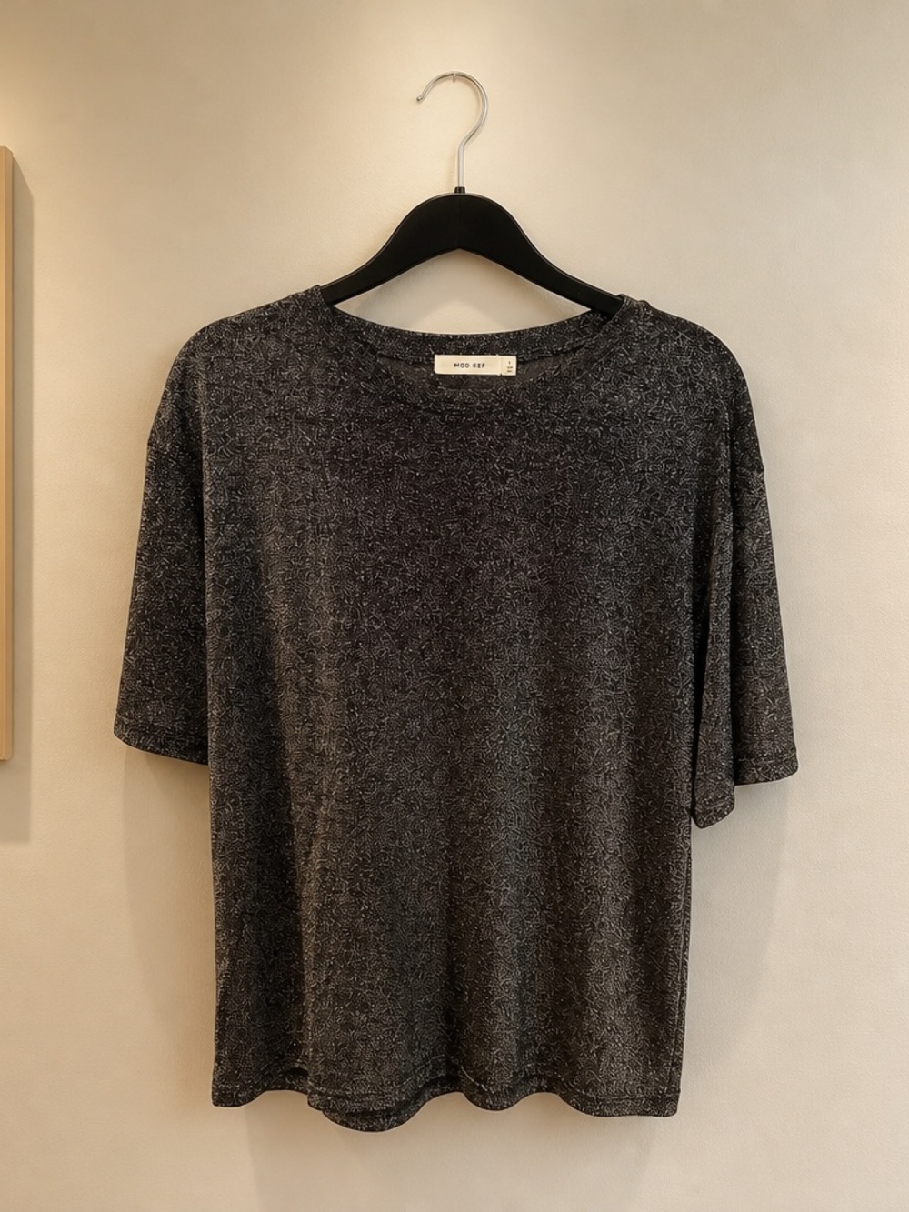 Mod Ref Sparkle Black Metallic Top